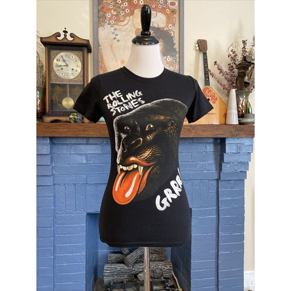 The Rolling Stones Fifty Years 50th Small Medium Black Cap Sleeve T-Shirt Women - Picture 5 of 9
